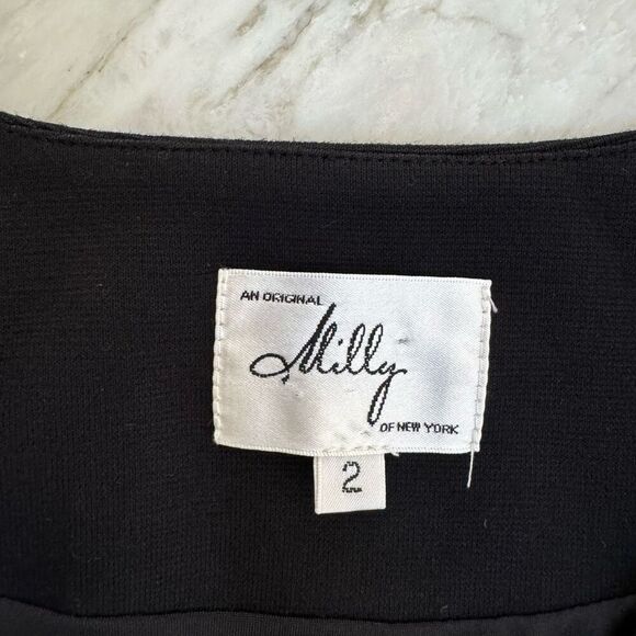 Milly Long Sleeve V Neck Belted Mini Dress 100% silk bottom size 2 - Picture 7 of 8